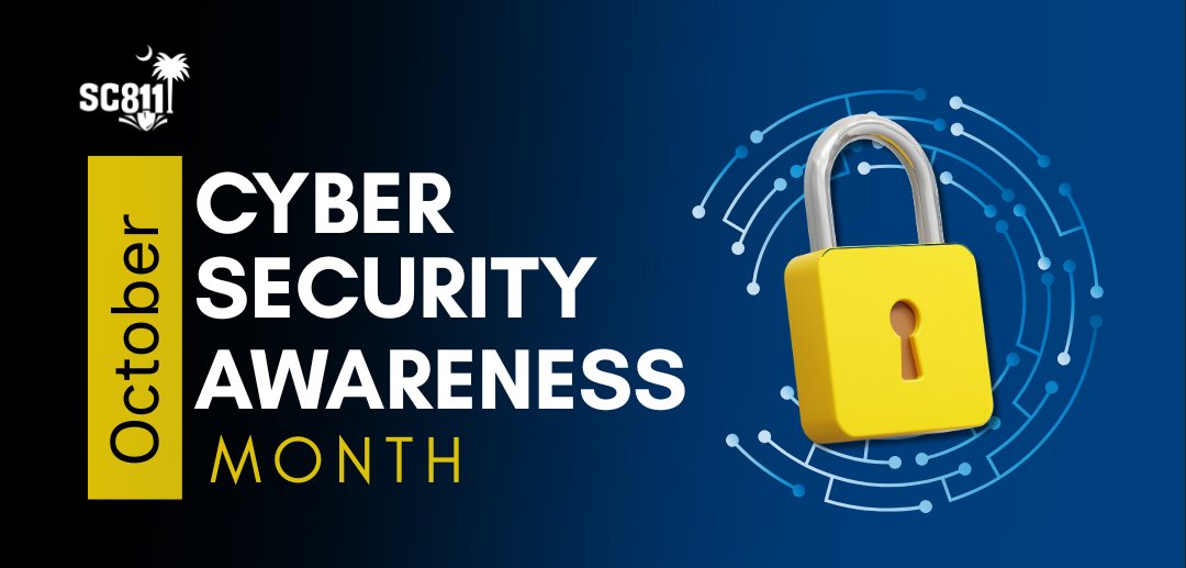 sc_811's tweet photo. October is National Cybersecurity Awareness Month. Just like you look before you dig, take a moment to look before you click. Stay alert, protect your information, and make cybersecurity part of your everyday safety habits.

#CybersecurityAwarenessMonth #CyberSafety https://t.co/EcG1kQyZsq