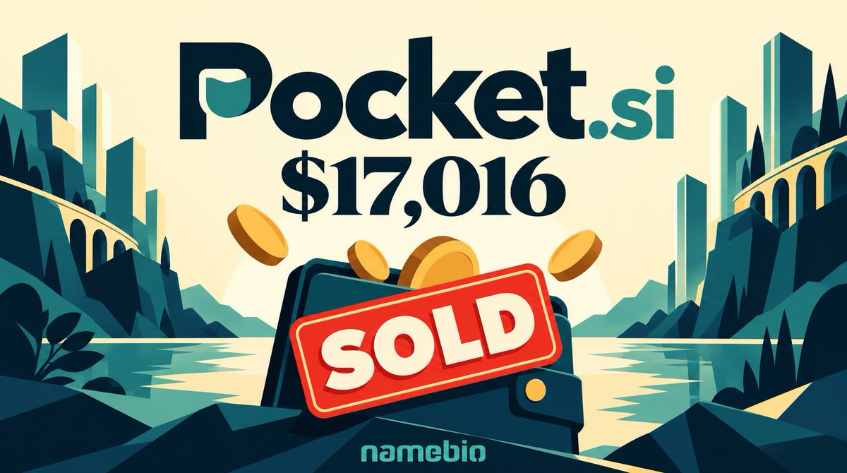 NameBio's tweet photo. Yesterday saw $669k in domain name sales, including:

$17,016 Pocket․si
$15,499 Phound․com
$9,495 Superintelligence․app
$9,075 Juice․net
$8,284 MetroWest․com
$6,766 Harmonist․com
$5,600 MediKart․com
$4,550 StepUp․ai
$4,149 PlusMod․com
$3,605 DataAgent․ai
$3,600 CompassAgent․com
$3,600 HSAPlus․com
$3,488 DermaShift․com
$3,369 Cullector․com
$3,250 CharityLift․com

📊 Top 100 Sales: https://t.co/iqCnljKaok
Repeat sales + charts in reply 👇