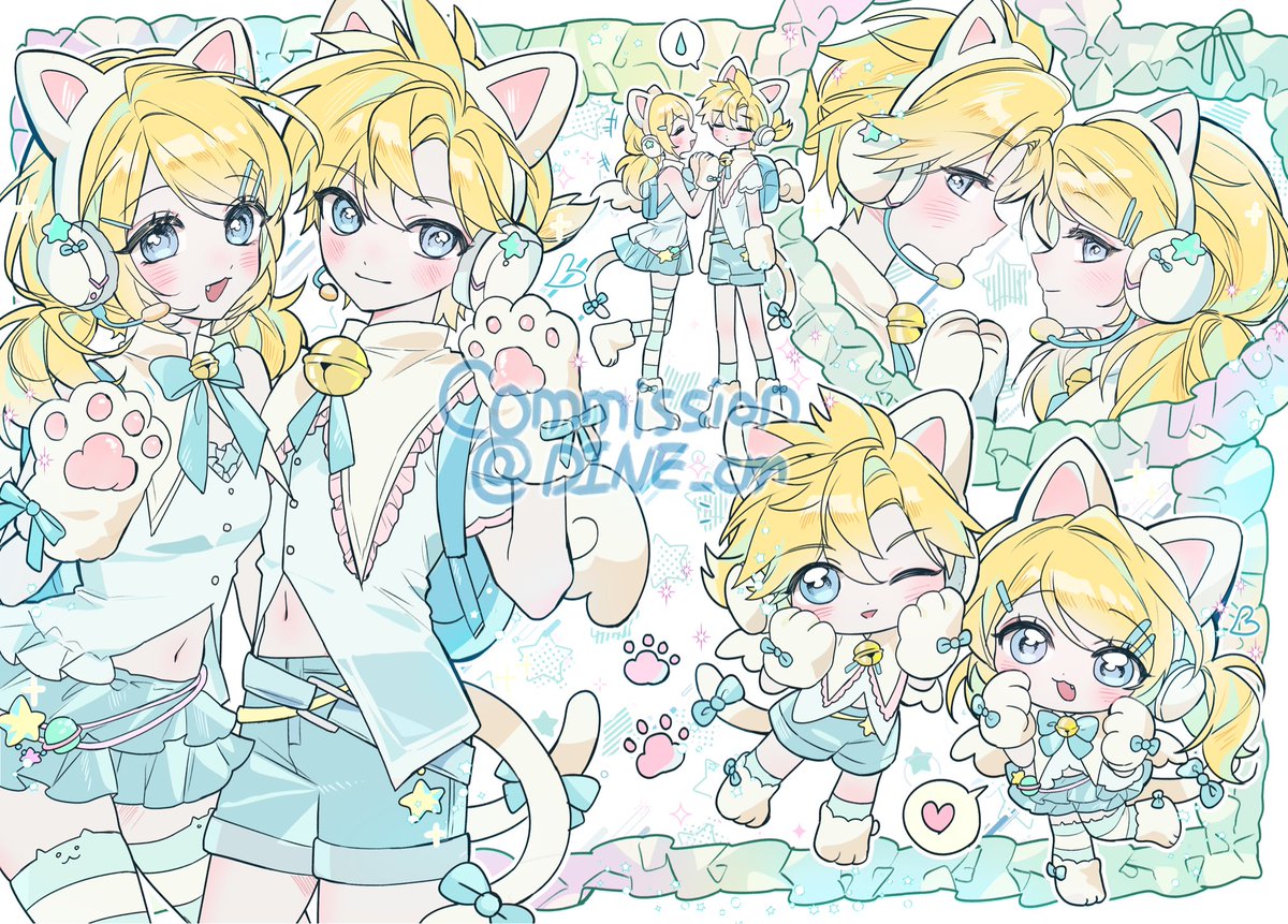 DINE_cm's tweet photo. Commission 🩵
#鏡音リン ／#鏡音レン https://t.co/mPK2CxCFnc