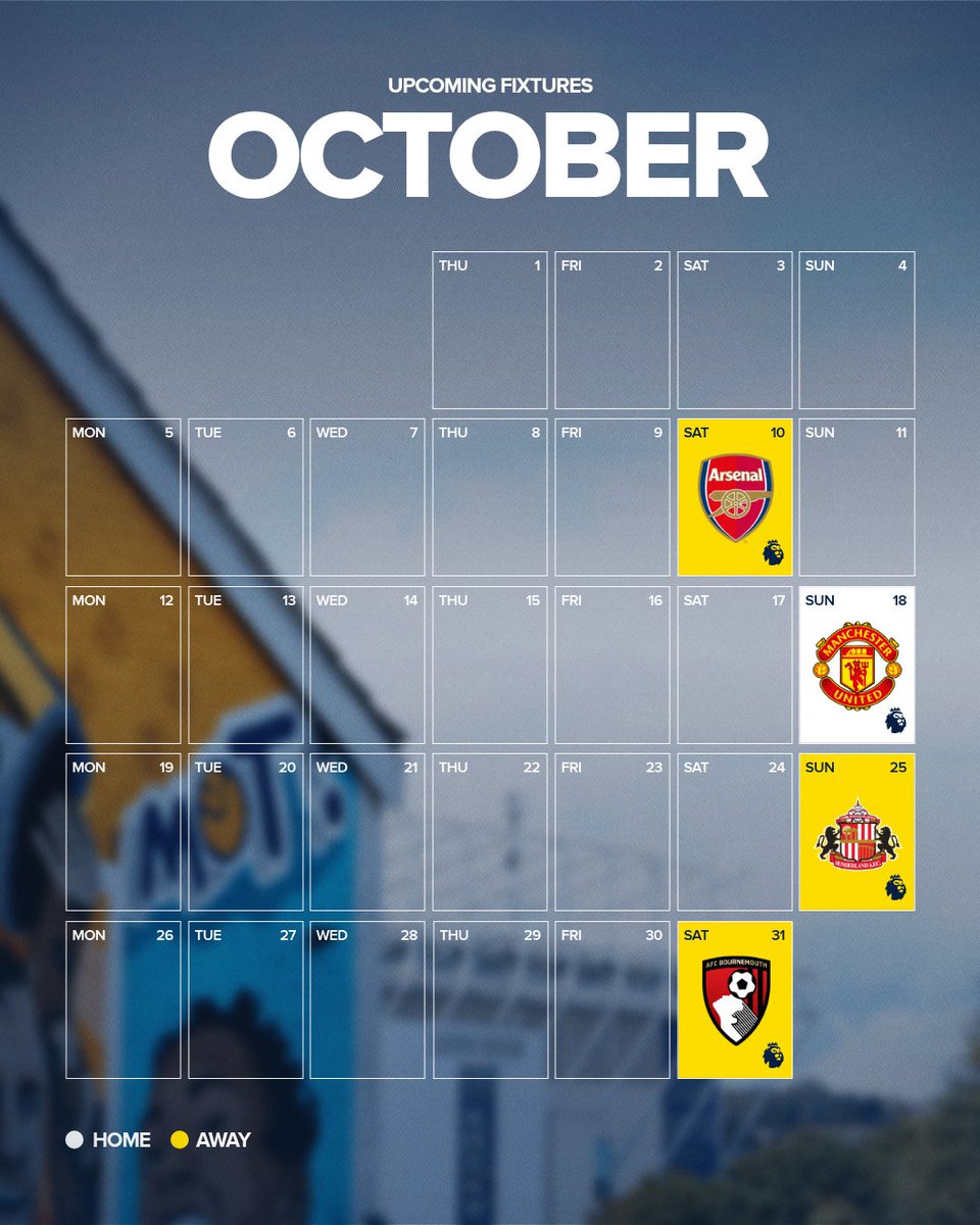 LUFC's tweet photo. 📆 Our October schedule… https://t.co/OnIua7wK1x