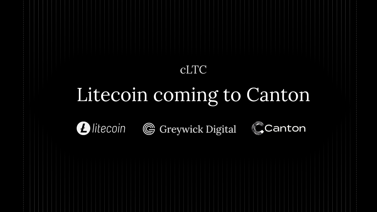 greywickdigital's tweet photo. One of crypto's longest-running blockchains is coming to @CantonNetwork

The network used by DTCC, Goldman Sachs, BNP Paribas and more.

cLTC: Litecoin on Canton, supported by @LTCFoundation.

Read more here
https://t.co/W5uzzAXfaz

Launch coming soon https://t.co/S4w6quH5Ot