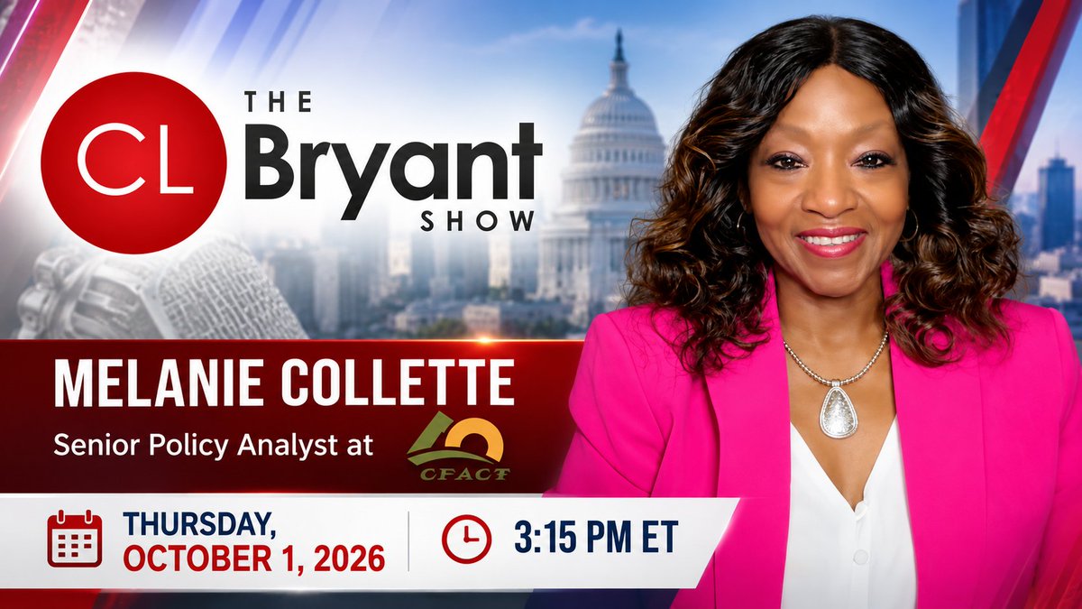 NJGOPDiva's tweet photo. Tune in TODAY! 🎙️
I'll be LIVE on The CL BryantShow at 3:15 PM ET, breaking down the latest from Washington.
You won't want to miss it — join us live!
#CLBryantShow #CFACT #LiveInterview https://t.co/R6LuHOz2dP