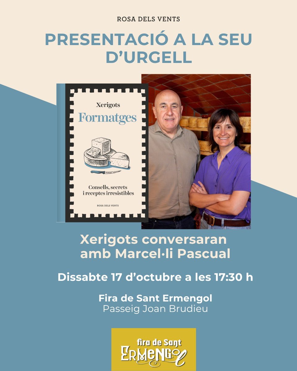 xerigots's tweet photo. Després de les primeres presentacions, tenim moltes ganes de continuar compartint “Formatges. Consells, secrets i receptes irresistibles” amb tots vosaltres. I aquest octubre fem dues noves parades! 

Ens hi acompanyeu? https://t.co/vQTGjDJV0Y