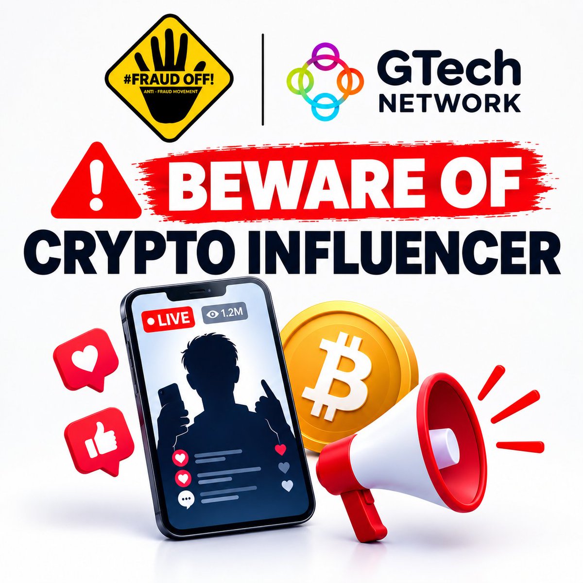 Crypto_A_A's tweet photo. CAA STATEMENT: BEWARE OF INFLUENCER PROMOTIONS & THE FRAUDULENT ESCAPE ATTEMPT 🚨🌐

The Crypto Accountability Alliance (CAA) is sending a clear warning across Web3: Do not trust unverified projects simply because an influencer is promoting them.

CAA was born directly out of these exact community betrayals and we are here to ensure predatory developers do not walk away smoothly. 

• A Message to Every Crypto User: Never assume a project is safe just because a prominent profile or channel is posting about it.

• Unknown Identities: Promoters often hype apps, mining bots, and presales without ever verifying the true identities, smart contract security, or intent of the underlying developers.

• Your Safety is Your Duty: Always demand independent proof over hype unfiltered block explorer data over promotional graphics.

GTech Network thought they could string the community along over time, gather attention, and vanish silently into the shadows by taking down their platform and disabling channels.

They think they can extract user effort and disappear but they are severely mistaken.

Deleting social accounts and pulling down domain endpoints does not erase on-chain records, wallet funding trails, or digital footprints.

CAA is documenting every piece of evidence, deployer wallet origin, and transaction route tied to the GTech infrastructure. Bad actors who exploit community trust will face the full weight of community exposure and legal/regulatory tracking.

The Crypto Accountability Alliance exists to stand between predatory developers and everyday users.

New projects will come using updated strategies, different mechanics, and fresh disguises but our mission remains unchanged: Document, Expose, and Fight Back.

Stand alert, question every unverified claim, and tag red flags with #CAAScamRadar! 🌐

#CAA #CAAScamRadar #GTech #GTC #CryptoAccountability #CryptoSafety #Web3 #AntiFraud