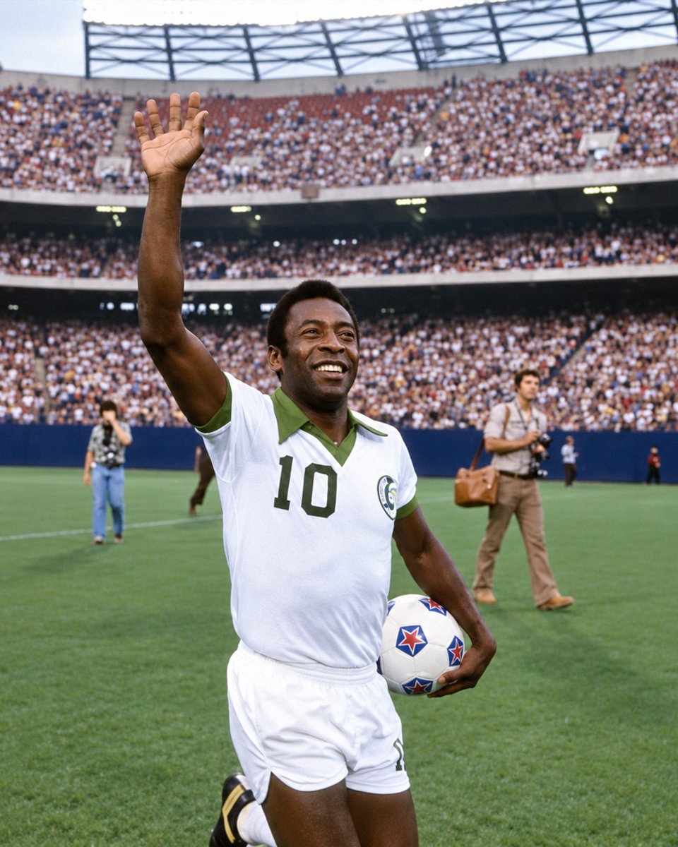 SantosFC's tweet photo. O último ato da carreira do maior jogador de todos os tempos. Santos de um lado, NY Cosmos do outro e Pelé em ambos os times daquele confronto histórico.

A despedida de um Rei que é único, incomparável e eterno. Um dia que também ficou marcado por um discurso emocionante, cujas palavras seguem atuais até hoje, encerrado com uma frase que atravessou gerações: 𝑳𝒐𝒗𝒆, 𝒍𝒐𝒗𝒆 𝒂𝒏𝒅 𝒍𝒐𝒗𝒆! 🤴🏿♾