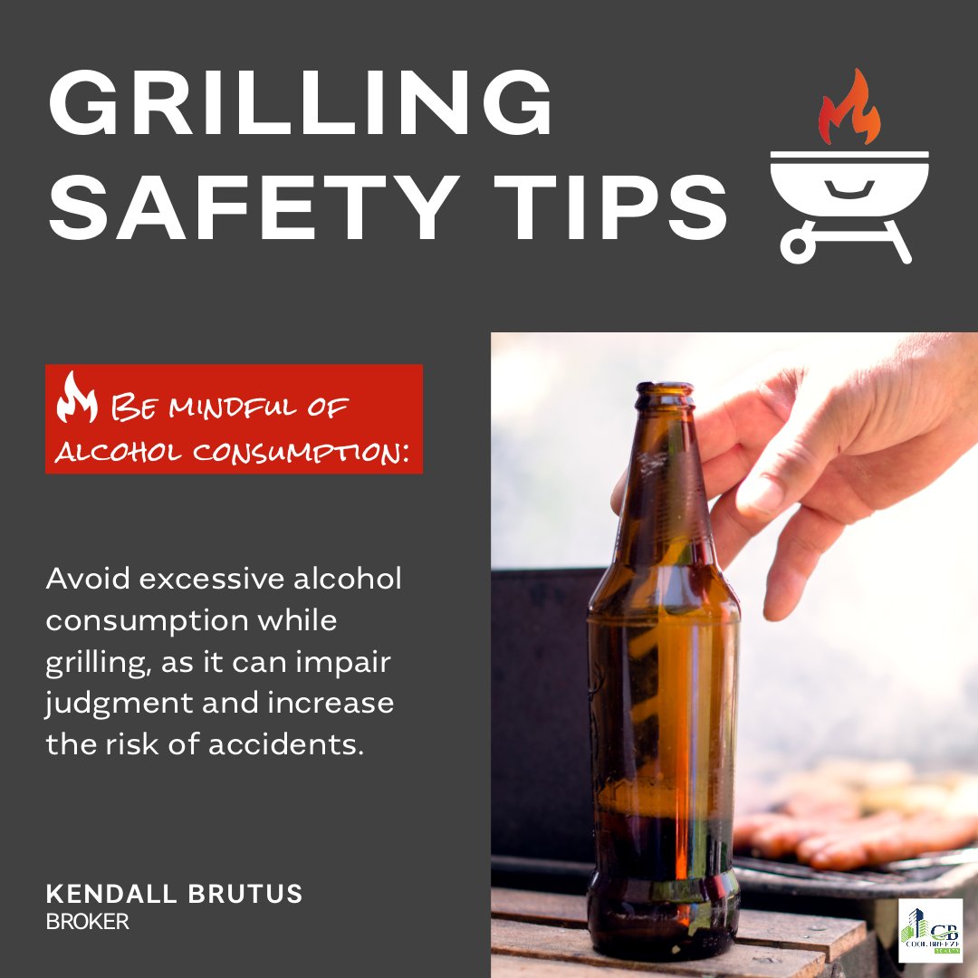 KBREBroker's tweet photo. Grilling season is here! Keep your cookouts safe and enjoyable with this grilling safety tip. Don't forget to enjoy the delicious food and good company, but always prioritize safety first. #grillingsafety #safecookouts #summertimegrilling #grillingtips #safetyfirst https://t.co/rGFwVGTdcN