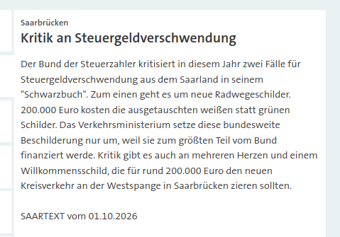 UK136S's tweet photo. Bund der Steuerzahler kritisiert in diesem Jahr zwei Fälle für #Steuergeldverschwendung aus dem #Saarland | #Saarbrücken https://t.co/h2TN3kfuYX