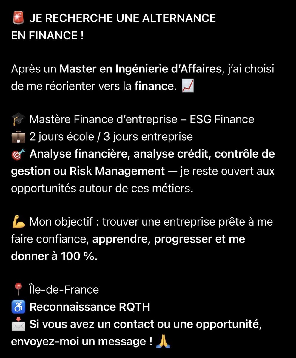 _iblevrai's tweet photo. Bonjour tout le monde, y'a mon frérot sur qui cherche une alternance si vous avez des pistes branchez moi s'il vous plait la famille 🙏🏿 https://t.co/xYCWSaWcDK