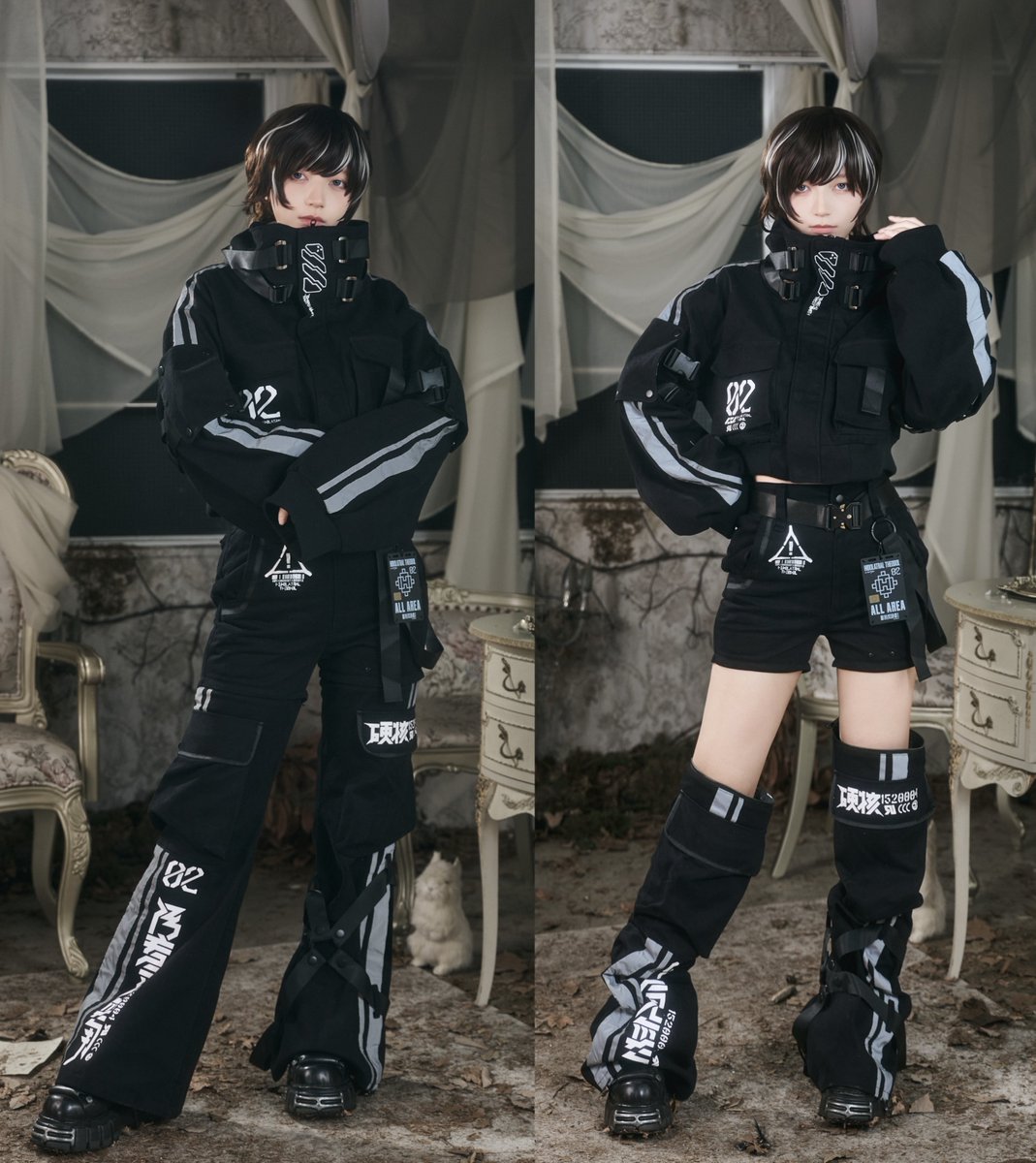 THEODOL_TKN's tweet photo. ❤︎#きゅるして　
のやねちゃんが着こなす、
お耽美すぎる少年アンドロイドコーデ❤︎

Model身長:165cm

着用アイテム↓

【中央町戦術工芸コラボ】シリーズ

❤︎ テックウェアジャケット/パンツ
❤︎ IDカードユニット typeHT

10/9 10:00~POPUP 20:00~通販
🛒https://t.co/EEI8kTMxtL https://t.co/gzEqHfuT8N