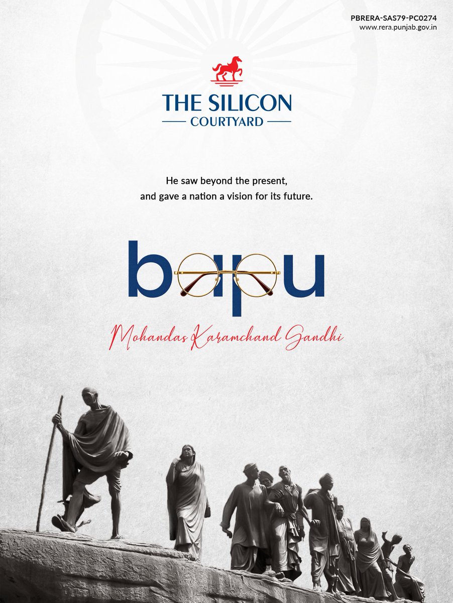 TSCourtyard's tweet photo. He saw possibilities beyond the present and inspired a nation to believe in a better future. 
[The Silicon Courtyard, MS landcorp, Gandhi Jayanti, Mahatma Gandhi, Gandhi Jayanti 2026, 2nd October, Father of the Nation, Inspiration, Indian History, Bapu, Tribute to Mahatma Gandhi] https://t.co/KMe1XAmr9Q
