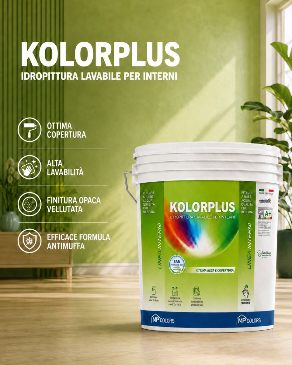 JuliaLanes's tweet photo. KOLORPLUS. Coverage, washability, and a matte, velvety finish for everyday spaces. Excellent coverage, high washability, anti-mold formula, low VOC. MP quality for beautiful interiors made to live in. https://t.co/eThzG6ZGxb