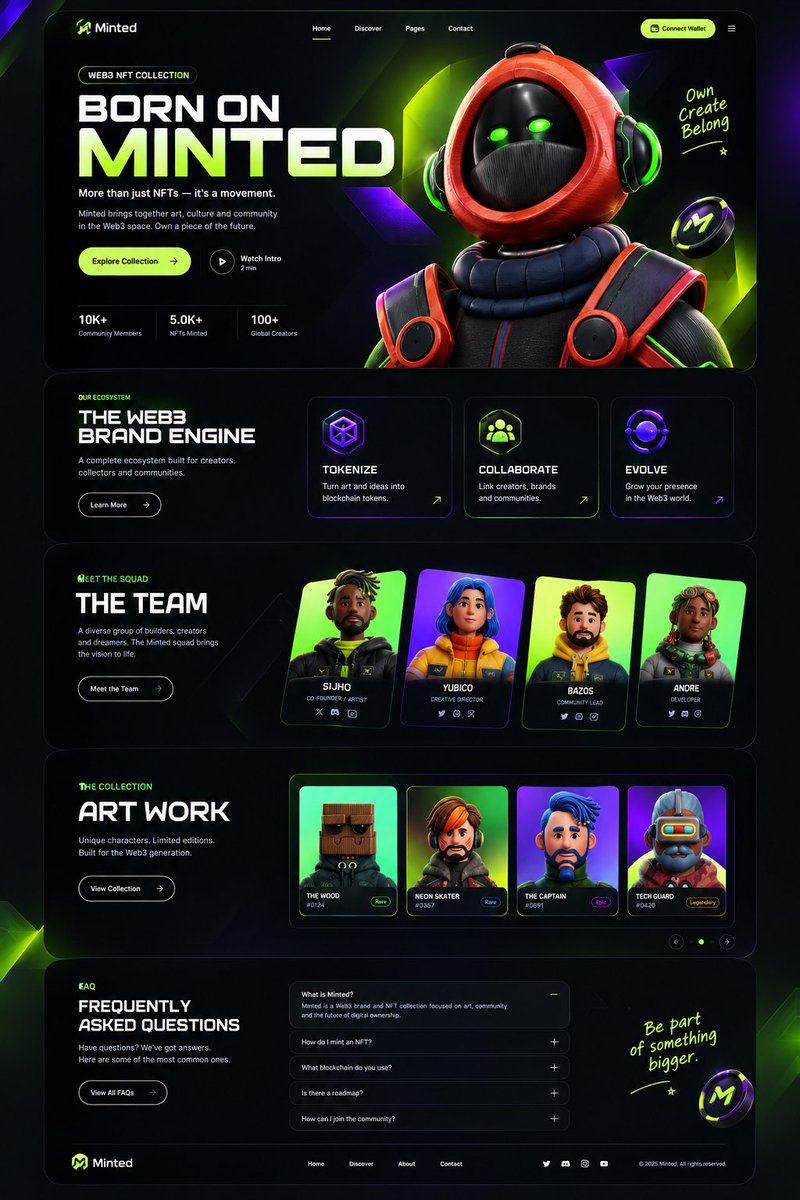 dorisc1q2's tweet photo. Web3 NFT website design 🔥

Your NFT project deserves a website that grabs attention, builds trust, showcases your collection, and turns visitors into community members.

⚡ Bold design
🎨 NFT showcase
🔗 Strong CTAs
🚀 Web3-ready experience
Ready to level up your Web3 presence? https://t.co/m0k1SA1gNY