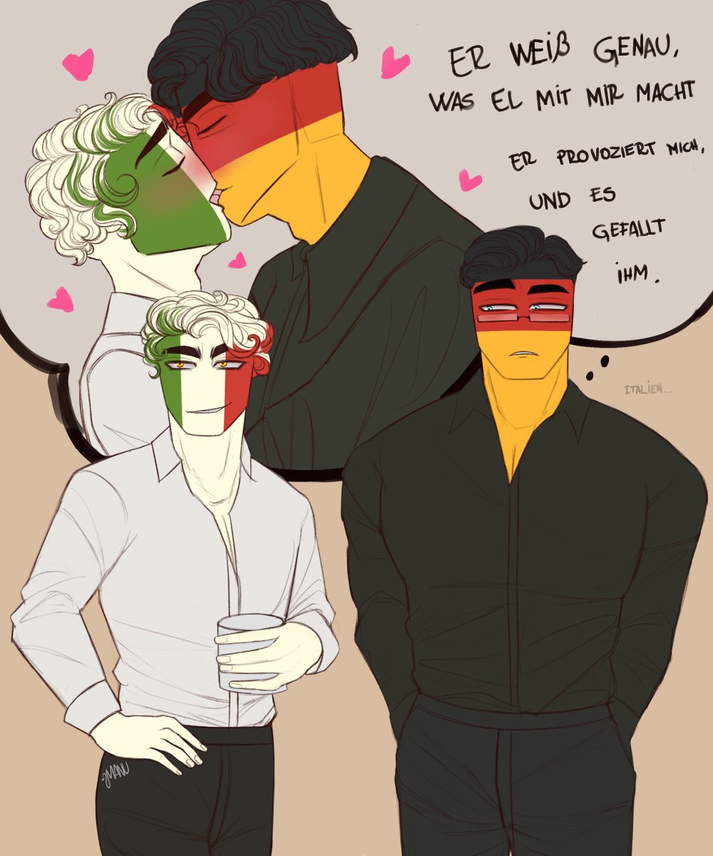 iitsbymanu's tweet photo. 🇮🇹🇩🇪💞💭

He can't get him out of his head. 

#countryhumans #countryhumansgermany #countryhumansitaly https://t.co/YjEGRUHZ76