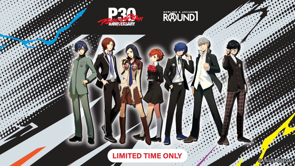 SMTNetwork's tweet photo. The @Round1USA Persona 30th Anniversary collab starts today! I will be heading to my nearest Round1 this weekend, but if you end up going please tag me I would love to see what you all get! https://t.co/0IGaQQvSs7