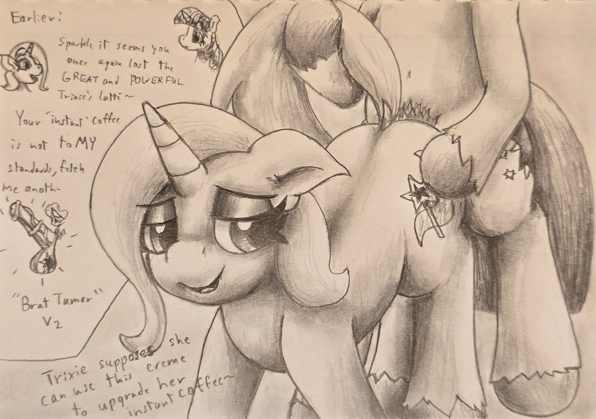 graves_zero's tweet photo. First day of #kinktober2026

"Brat"

#fanart #trixie #twilightsparkle https://t.co/hTTFwNJppP