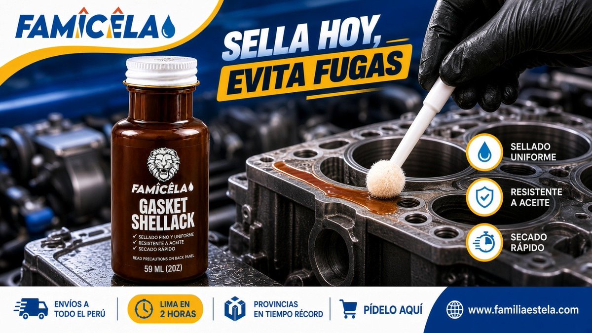 famicela's tweet photo. 🔧 SELLA. Y SIGUE.
Menos vueltas. Más precisión.
GASKET SHELLAC para sellado de juntas en aplicaciones automotrices.
#GasketShellac #Automotive #Mecánica #CarTok #TallerMecánico #Viral https://t.co/Jt6UiYFnqQ