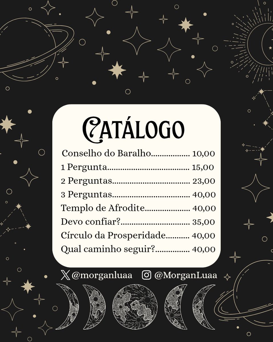 MorganLuaa's tweet photo. Mesa aberta para atendimentos imediatos!! ✨️

estou com 50% de desconto em TODO o catálogo até amanhã. Me chamem no link abaixo e faça sua consulta comigo 

→https://t.co/9nPE36WwxH https://t.co/PihjV3Iqz4