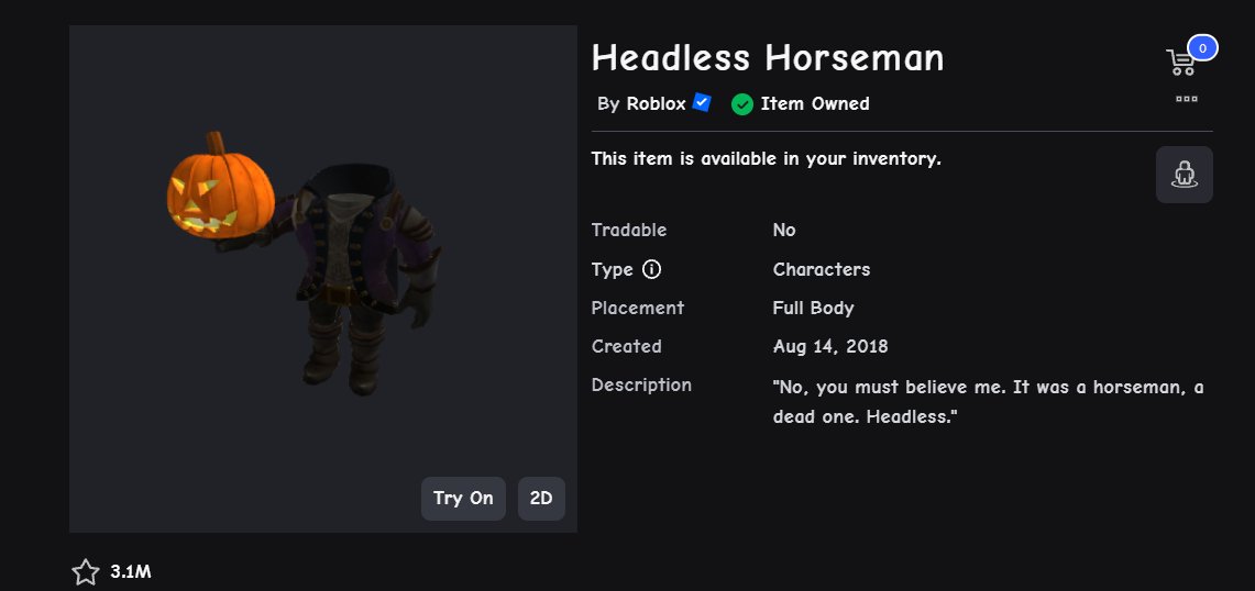 CrazpyOfficial's tweet photo. 🚨Should i help you guys get headless horseman?     

➕FOLLOW+ 🔁REPOST + ❤️LIKE    
Comment User + How Much You Need!

#headless #headlesshorseman #roblox https://t.co/8OoRNBm1De