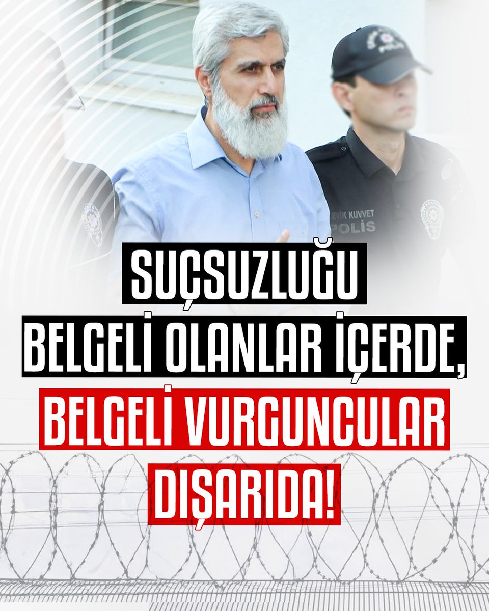 _liderhoca1's tweet photo. Suçsuzluğu belgeli olanlar içerde, belgeli vurguncular dışarıda!

AsılSuçlular Yargılanmıyor
AlparslanHocaya Ozgürlük 
SemraHocaya Ozgürlük
Kardeşlerimizi SerbestBırakın https://t.co/ikXoeKEcF4