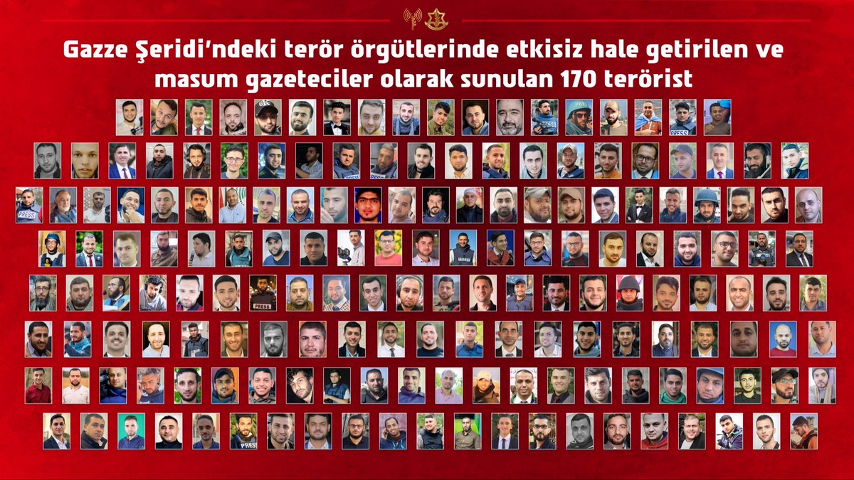 TurkishIDF's tweet photo. #Gazze'de etkisiz hale getirilen ve uluslararası kamuoyuna "masum gazeteci" olarak sunulan 170 kişinin, #Hamas ve İslami Cihad mensubu teröristler olduğu belgeleriyle kanıtlandı.
Ele geçirilen belgeler, söz konusu kişilerin terör örgütlerindeki resmi görevlerini ve 17'sinin 7 Ekim katliamına bizzat katıldığını ortaya koyuyor.