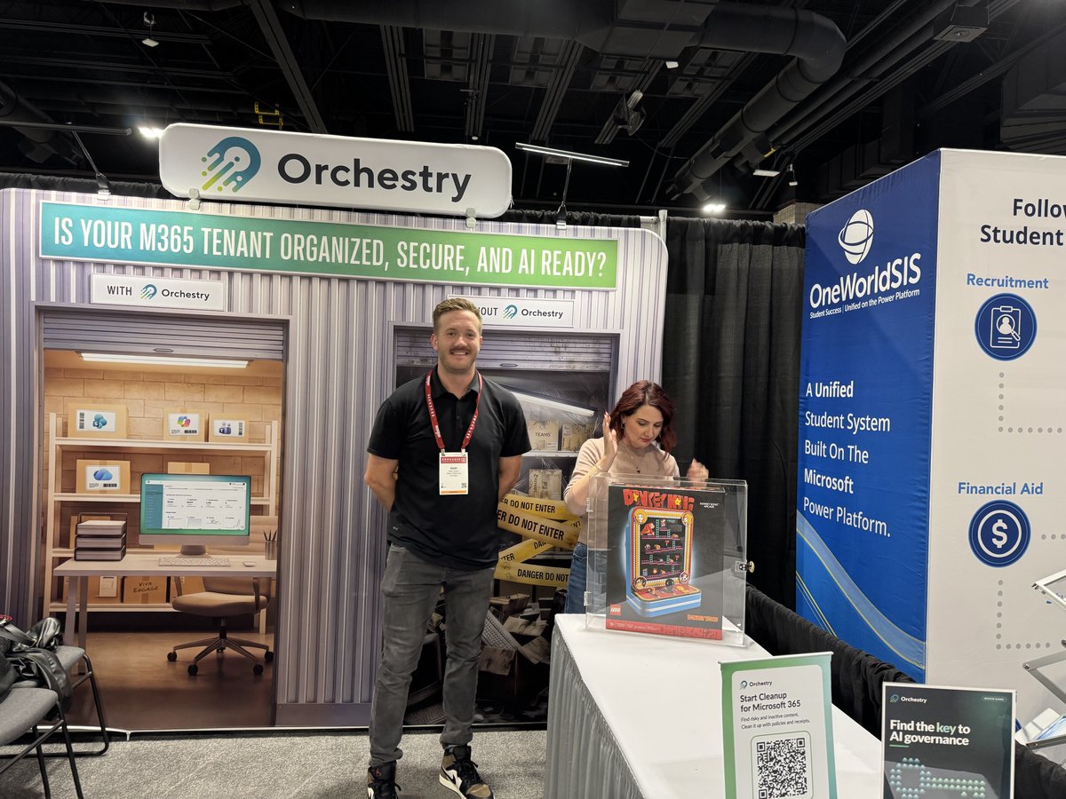 OrchestrySoft's tweet photo. It's our last day at EDUCAUSE in Denver!

Swing by booth #763 to meet the team and grab some swag. Bring the toughest Microsoft 365 challenges your institution is dealing with. We're ready to help you tackle them.

P.S. There's a fun game waiting for you at the booth. 🎯

#EDUCAUSE #HigherEdIT #Microsoft365
