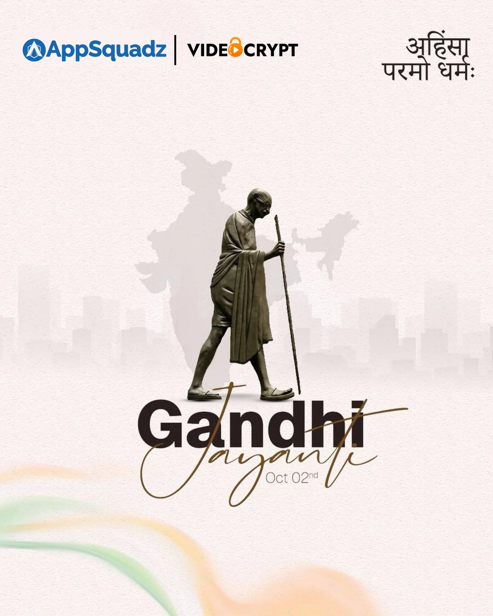 appsquadz's tweet photo. Honouring the legacy of Mahatma Gandhi and the enduring values of truth, peace, and non-violence. May his ideals continue to guide us towards a better tomorrow.

#GandhiJayanti #MahatmaGandhi #GandhiJayanti2026 #Truth #Peace #NonViolence #AppSquadz https://t.co/8C6Newqm5X