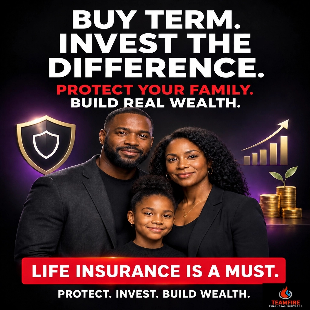 watt8325's tweet photo. Buy term. Invest the difference. 💡 Protect your family affordably, then invest the savings to build wealth. Life insurance is a must. Drop “TERM” below. 🔥 #LifeInsurance #TermLife #BuildWealth #TeamFire https://t.co/yQ6AxdQMbp