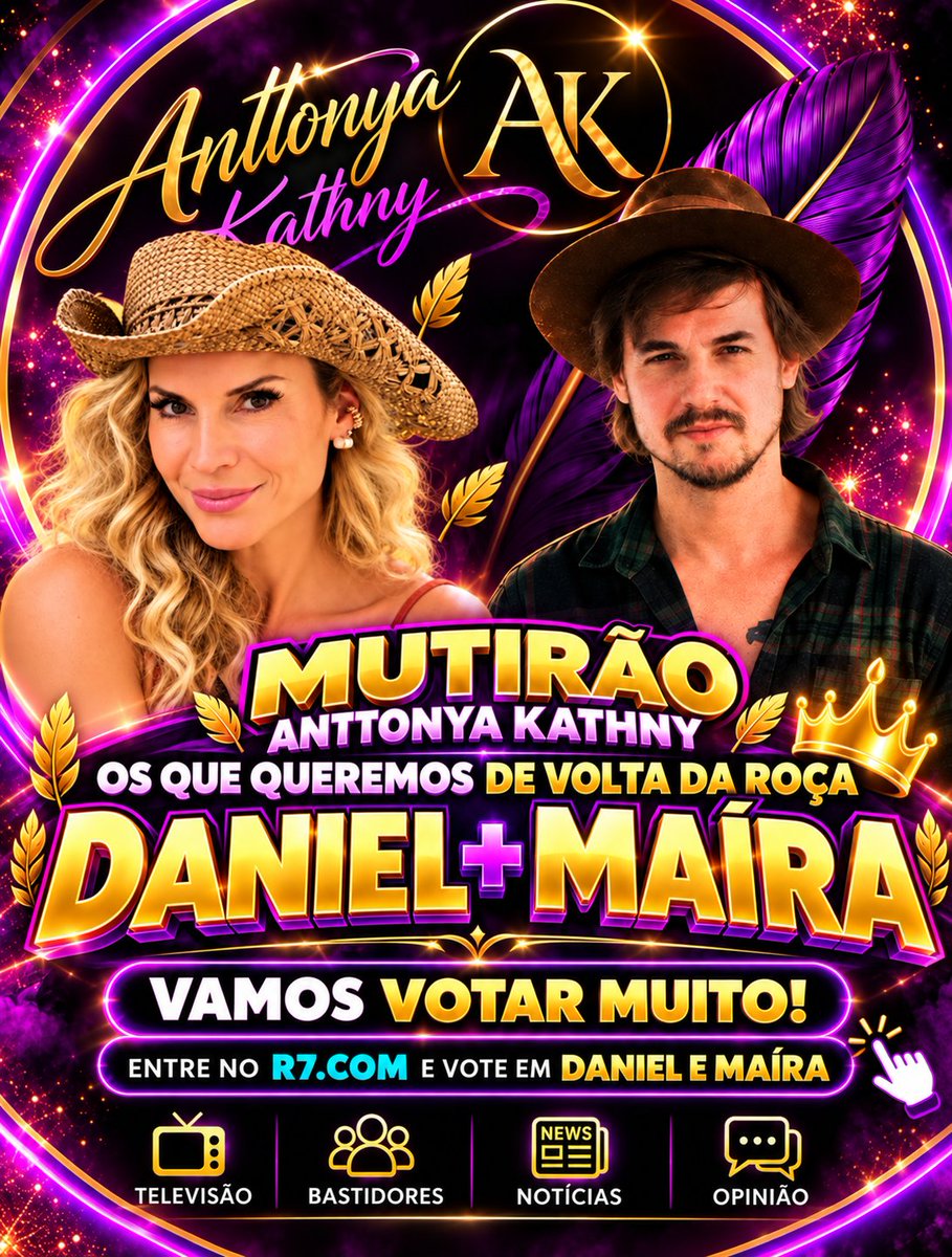 CarlaAntni41031's tweet photo. 🔥 MUTIRÃO PELA VOLTA DA ROÇA! 🔥
Daniel e Maíra precisam da nossa força! 💜🤠
VAMOS VOTAR MUITO! Cada voto pode fazer a diferença nessa disputa.
👉 Entre no https://t.co/pRTtGCNG8Q e vote em DANIEL E MAÍRA! 🗳️🔥 https://t.co/UlTVRIyDoi