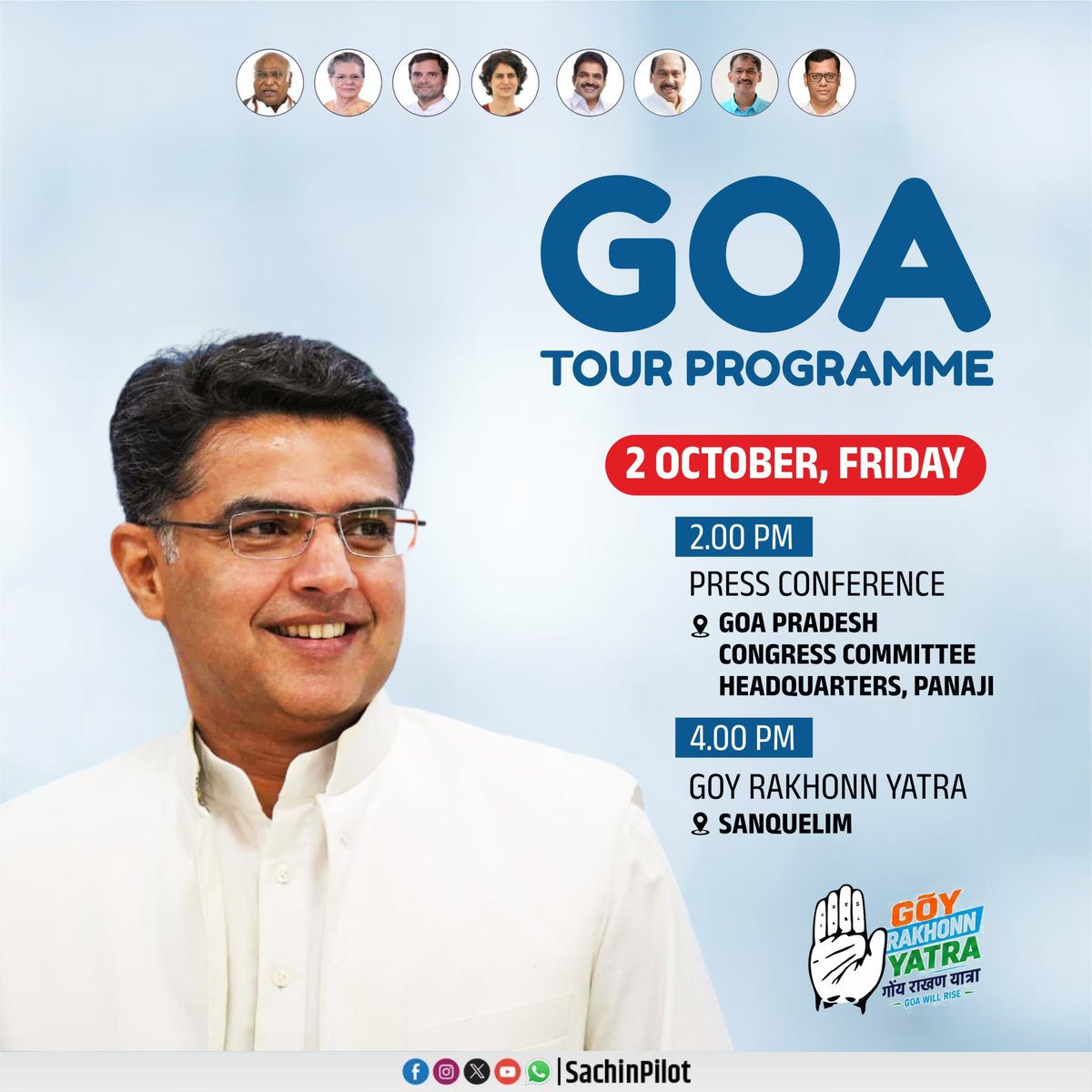 SachinPilot's tweet photo. My tour programme for Goa tomorrow.

@INCGoa @INCIndia https://t.co/UaHWQ3M7lH