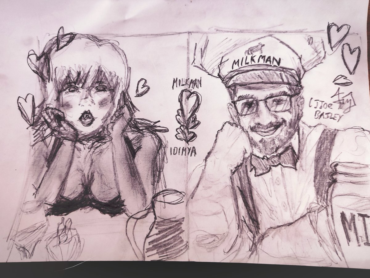 LJJoeBailey's tweet photo. Very scuffed fanart of Idimya with our group mascot Milkman, if anyone hasn't played "I can smell you from here" on https://t.co/kQYBHjBDoj I would highly recommend that you give it a try. Milkman unfortunately doesn't know about red flags 😔 https://t.co/JnUeasaNcm