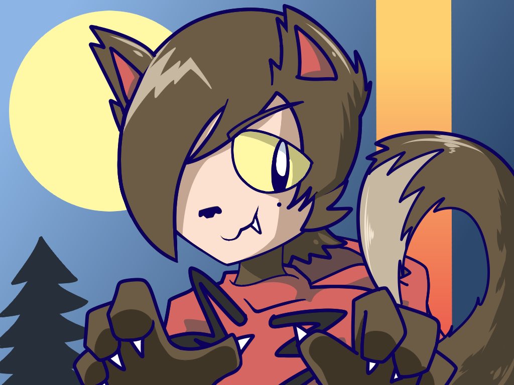 CodeyTitan's tweet photo. Happy October Everyone! 🎃 Made a new Profile Pic for the Halloween Season, Werewolf Codey.

#DigitalArt #HalloweenArt https://t.co/H7CntMeJbb