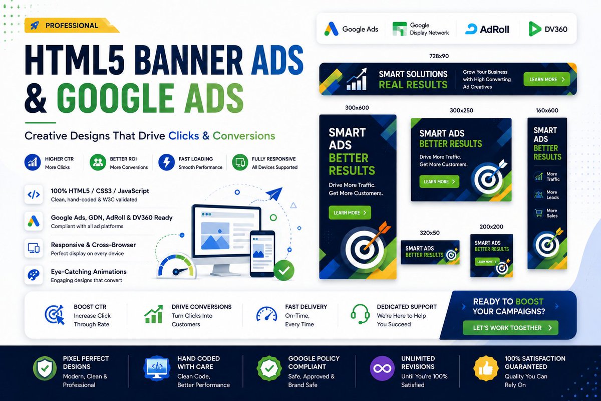 AreeshaBt's tweet photo. 🚀 Need professional display banner ads? I design Google Display Ads, HTML5 animated banners, responsive display creatives. https://t.co/pFIytuNmMv
#locktober #Withoutmygadgets3 #pointless #AEWDynamite #NationalPoetryDay #thechase #bbuk #JUMP #nolimitt #Nifty #GearsOfWar #RHOSLC https://t.co/8mn9kBBF5B