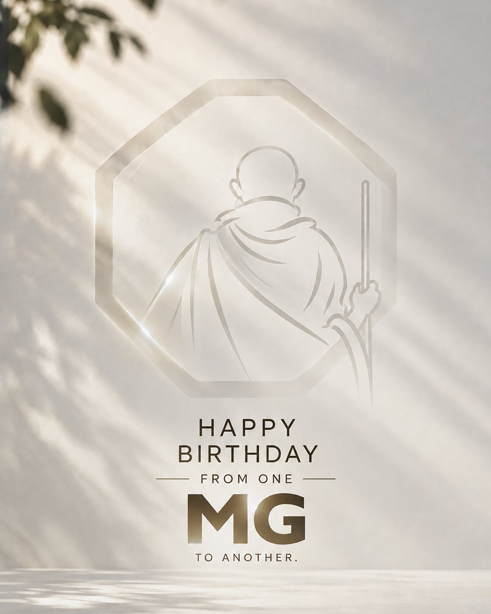 MGMotorIn's tweet photo. Two initials. One extraordinary legacy.

Happy Gandhi Jayanti.

#GandhiJayanti #MGMotorIndia #MorrisGaragesIndia https://t.co/ORkY8cdvZm