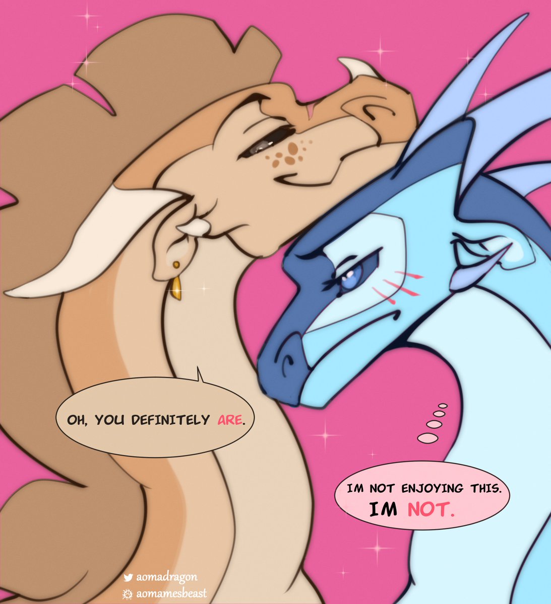 aomadragon's tweet photo. Winter is having a completely normal reaction to affection. 
#wingsoffire https://t.co/hLYJA3gQR0