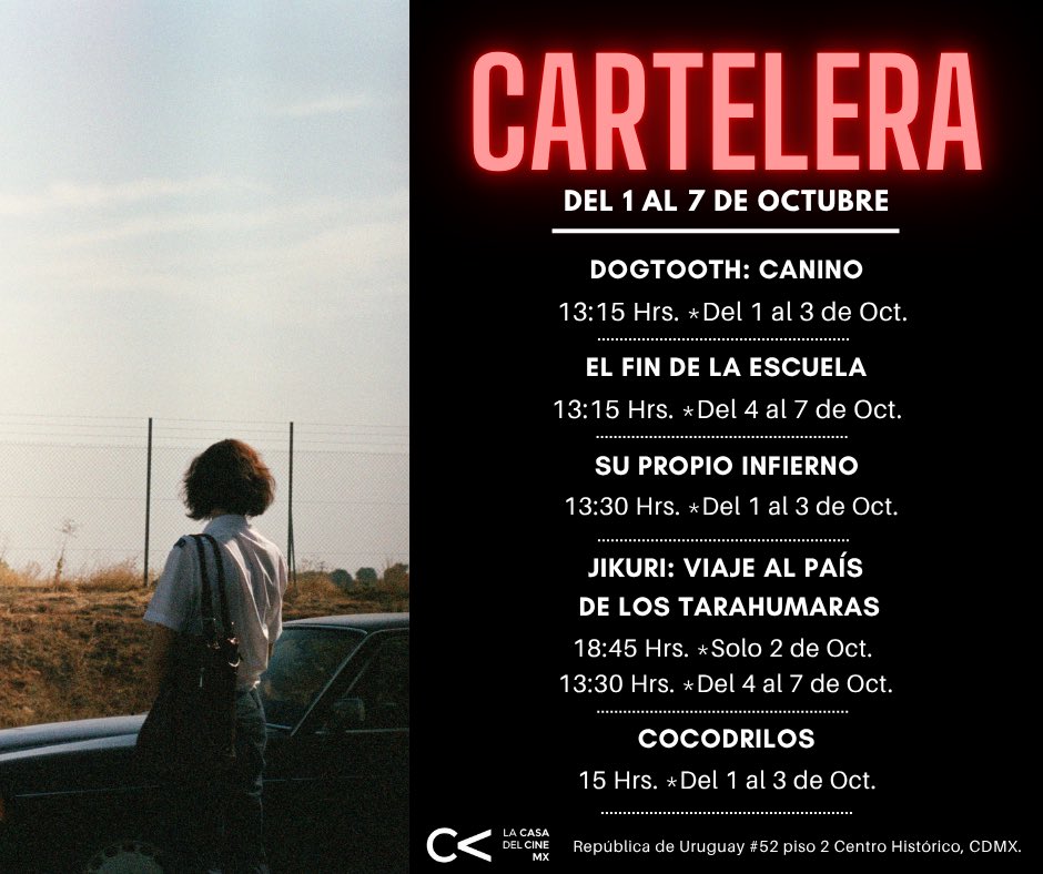 CasadelCineMx's tweet photo. ¡Llegó la cartelera! 👀🍿

Mira todo lo que tenemos preparado para ti esta semana ❤️🎞️

📍 Por el momento, nuestra página web y la venta en línea están suspendidas.
🎟️ Puedes conseguir tus boletos directo en taquilla para las funciones del día en curso, a partir de las 13 hrs https://t.co/KUDJVcb8Cd