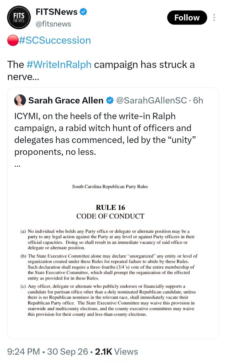 KatToTheMo's tweet photo. @CaitlinYorkSC @RepRalphNorman Nope. It takes courage to fight this battle. Sheep cave.
If you have supported Norman as you say, why cave to the machine? Even they are in a panic -- that tells you something!
Wait til the debate 🤣
Wait til Thune comes 🤣
I'm not caving. I'm not a sheep. #WriteInNorman https://t.co/b62RqPAwXQ