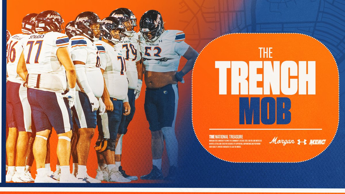 MorganStBears's tweet photo. 🐻🏈💪It starts in the trenches. 

@MSUBearsFB’s “Trench Mob” is building its identity through trust, physicality, and preparation—and giving the Bears a foundation to build on.

📰 The Trench Mob: https://t.co/XKyX0Qk2l9

@MEACSports | @UnderArmour 
#GoBears🔷🔶 https://t.co/b7Dlk340dJ