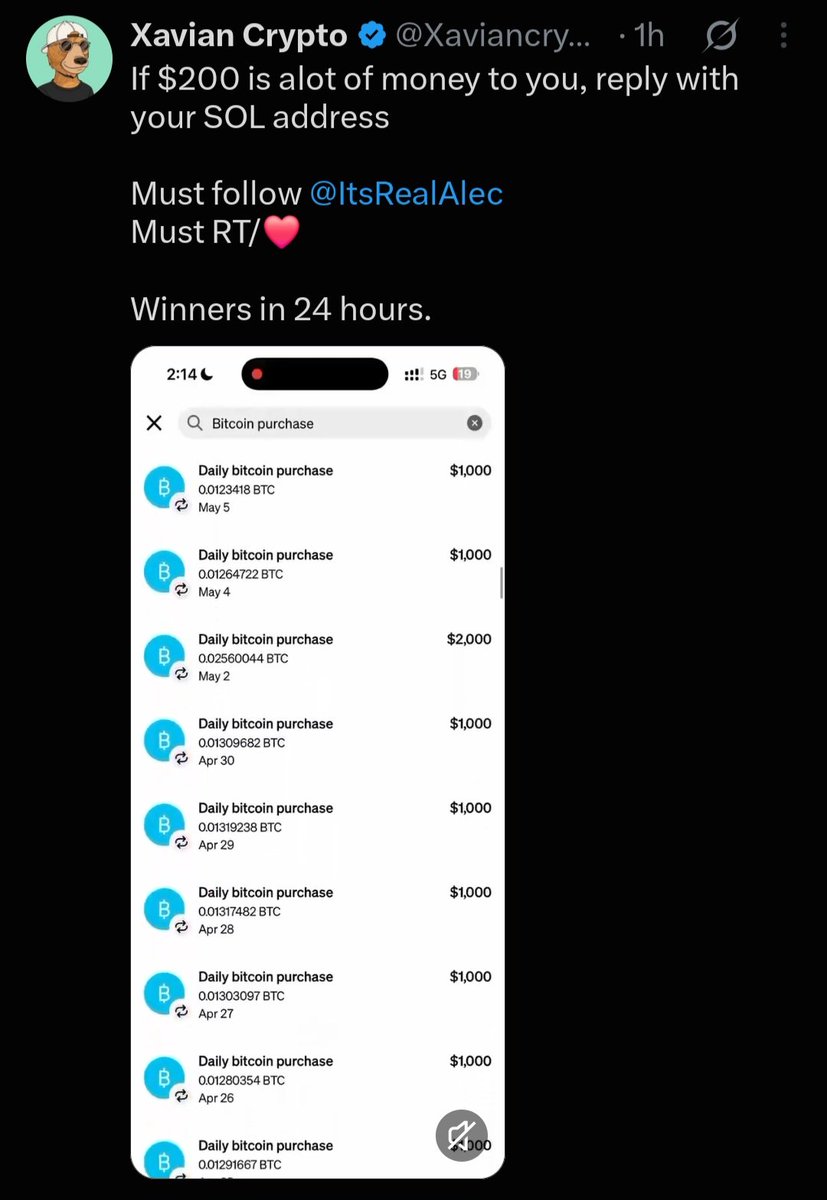 MarketTradeX1's tweet photo. @BitcoinIntelX @ItsRealAlec Why is the same giveaway being posted across so many pages? Stop playing with people’s hopes and trust. What’s the truth? Give us a clear answer. https://t.co/dmuVpwyFxi