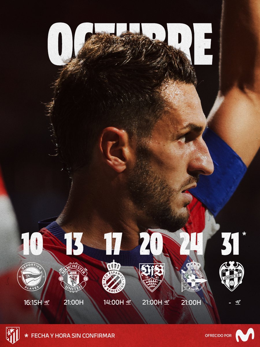 Atleti's tweet photo. ¡Octubre ya está aquí! 👋🗓️ https://t.co/0mL6jJHGKl