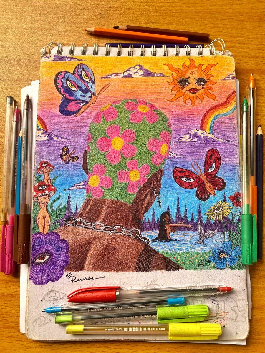 byramonade's tweet photo. Not to brag but i drew this with pen and color pencils https://t.co/u45C91l5Gl