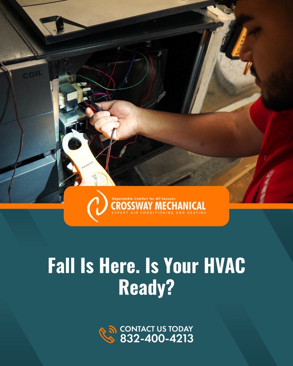 CrosswayLlc's tweet photo. October is a great time to check your HVAC system before you rely on it for cooler days and nights. A seasonal inspection can catch worn components and performance issues early. ๐
๐ 832-400-4213
๐ https://t.co/lNbVgn9fSx
#TomballTX #HVACMaintenance #FallHVAC #HomeComfort https://t.co/3gKXRpC1JW