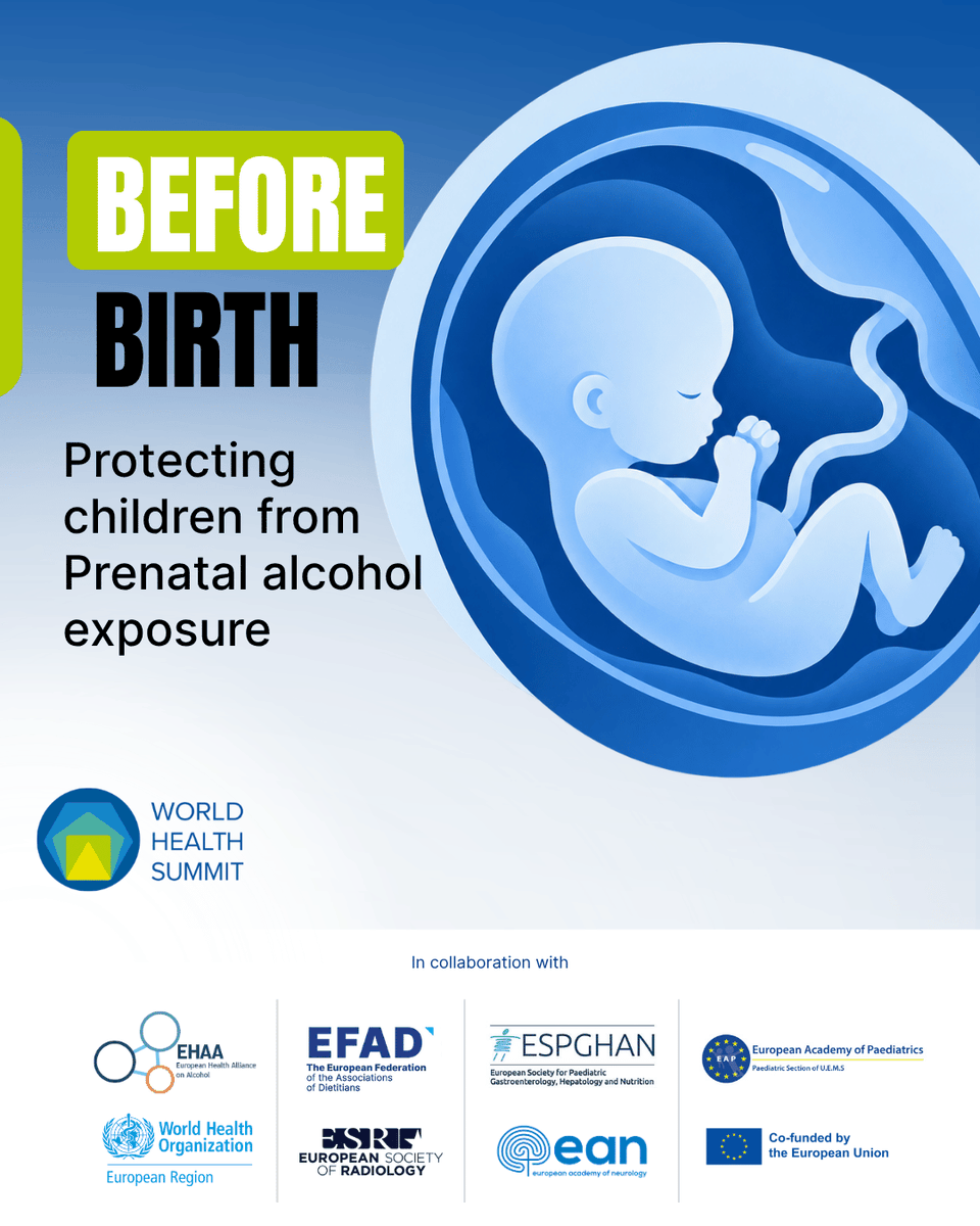 WHO_Europe's tweet photo. Alcohol can harm children before birth, at home and during adolescence.

Three pathways. One child-health issue.

On 11 Oct, we bring them together at #WHS2026.

#AlcoholAndChildHealth https://t.co/9qi5n35QGY