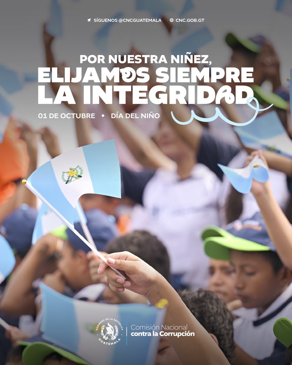 CNCguatemala's tweet photo. 💙 Por nuestra niñez, elijamos siempre la integridad.

#DíaDelNiño https://t.co/WCGjKjJQVc