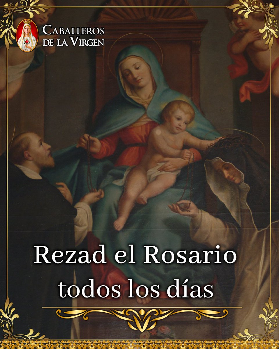 Cab_Virgen's tweet photo. Es la petición que la Virgen repitió en Fátima seis veces: rezad el Rosario todos los días. 🌹 No pidió nada extraordinario, pidió constancia. https://t.co/wmB6Pfdoce