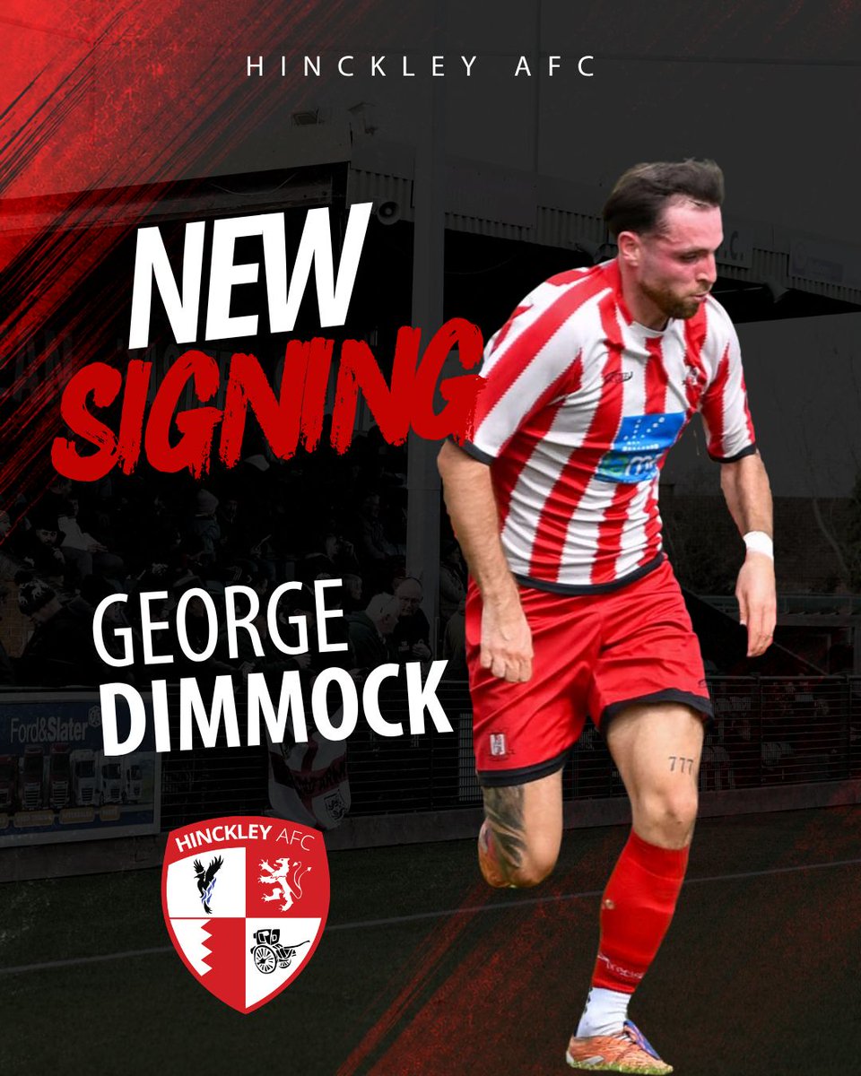 hinckley_afc's tweet photo. ✍️ Chris Tullin has been busy this week with two new signings and a departure as he looks to develop his own squad. 21-year-old central midfielder George Dimmock joins from Romulus, having reached the step six play-offs last season with Bewdley Town. https://t.co/72L3JB0Msv