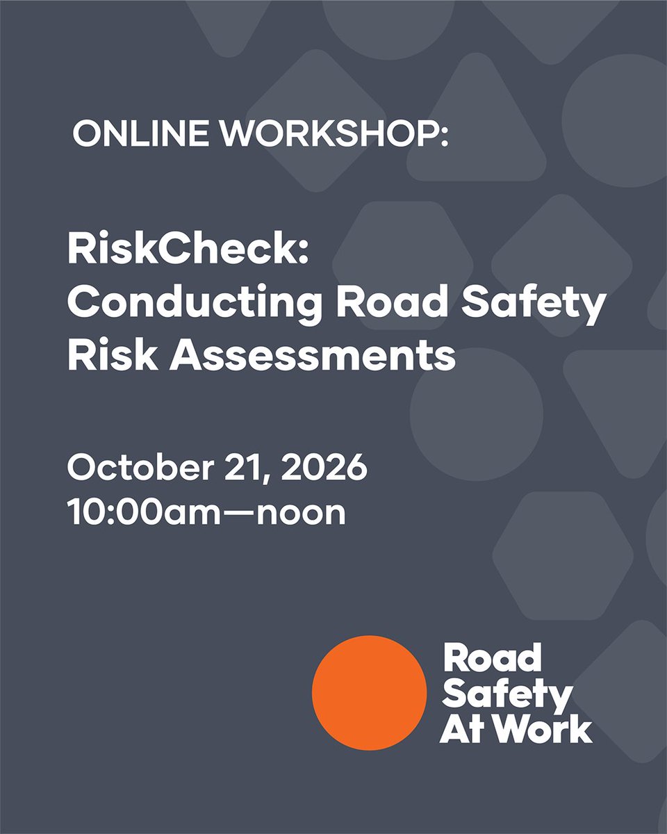 RoadSafeAtWork's tweet photo. Join us online for our next RiskCheck workshop! Equip yourself with valuable resources and useful demonstrations you’ll need to identify and address road safety risks. It’s free! https://t.co/xBlkm2ntfH https://t.co/GhmQ2K3Eea