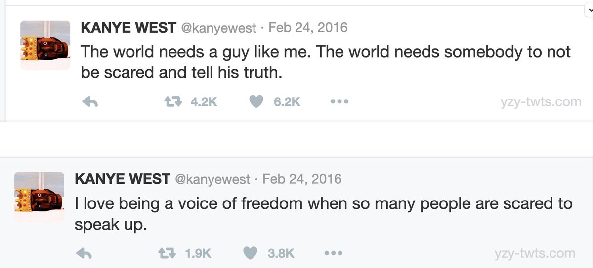 Waterman_crypto's tweet photo. I'M READING ALL @kanyewest TWEETS STARTING FROM 2007.... CURRENTLY ON 2016. 

ALL I CAN THiS GUY IS A GENIUS...

HE'S FOR NOTHING BUT TRUTH...

#4NBT https://t.co/H0TlK4G9wQ