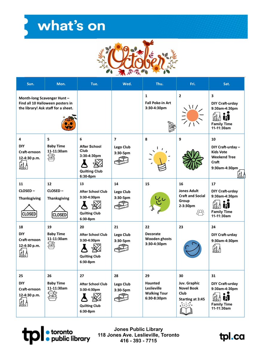 TPLJonesLibrary's tweet photo. Check out our programs happening in October! https://t.co/tctDKHXlPu