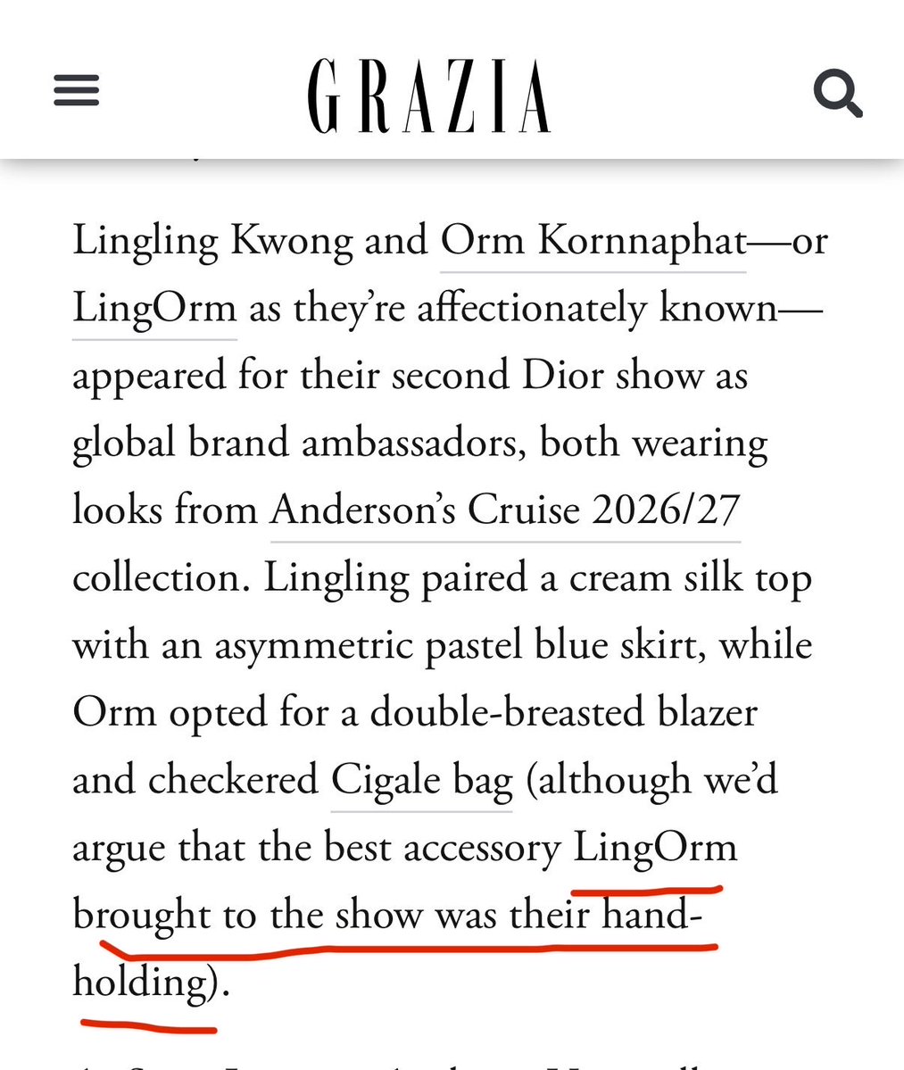 yingddstw's tweet photo. ชิปคู่จริงกันทั้งโลกแล้วไม่เกินจริง

Grazia เค้าชมลูกเรา best dress ต่างๆนาๆแต่ the best accessories ของหลิงออมคือการจับมือกัน 🫪🫪
Link in comment

#LingOrmDiorSummer27 #LinglingKwong #OrmKornnaphat  #LingOrm #Dior #DiorSummer27 #PFW https://t.co/8pAywCECH4