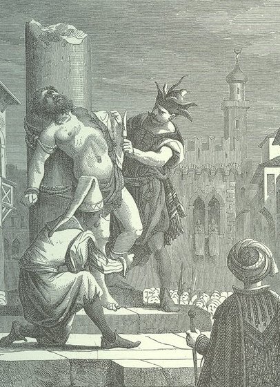 HomerPavlos's tweet photo. When Muslim Turks invaded Nicosia in 1570, they massacred and enslaved all the Christians. The Muslims seized and destroyed everything in their path, even the churches. They cut off the heads of even old men to test their swords, while they dragged others into captivity, especially those they judged could bring them great profit. In the end, they set up a slave market where they sold the beautiful Greek boys and girls. The Turks themselves boasted that their looting surpassed that of Constantinople (1453).

Next year, after the fall of Famagusta (1571), the Turks stripped the Venetian defender of the city, Marcantonio Bragadin. While he was in captivity, a massacre of all the remaining Christians in the city took place. They first cut off both of Bragadin’s ears and his nose. After being left in prison for two weeks with his wounds festering, he was dragged around the city walls carrying sacks of earth and stone on his back. Next, he was tied to a chair and hoisted to the yardarm of the Turkish flagship, where he was exposed to the taunts of the sailors. Finally, he was taken to the main square, tied naked to a column, and flayed alive. They cut his body into pieces and hung them from the ship’s cannons. The galley then sailed along the coasts of Syria, so that the victors could seal their triumph in this way while his skin was stuffed with straw, sewn back together, reinvested with his military insignia, and exhibited riding a cow in a mocking procession through the streets of Famagusta. 

In 1580, his skin was stolen by Girolamo Polidori and brought back to Venice, where it remains today in the Basilica di San Giovanni e Paolo.

The Muslim Turks loved flaying (skinning) alive Christians. During the Ottoman period, they applied it mainly against Greek rebels to deter and discipline others. As usual, the Christian victim was beaten, publicly humiliated, and tied to a special scaffold for immobilization. Then, skilled executioners removed his skin with sharp knives before the crowd.

Another well-known case is that of Daskalogiannis. On June 17, 1771, he was led to a central square in Heraklion. A wooden scaffold with a special seat had been erected. Tied tightly to it, he was flayed starting from the head by a monstrous executioner who threw pieces of skin to the crowd, saying: "Take leather for your boots!" A second executioner periodically showed him his flayed face in a mirror, mocking: "Look, captain, how well the red suits you!" Relatives (brother and daughter) were in the crowd. He endured steadfastly and died when the flaying reached his shoulder blades.

If you want to support me in the effort I’m making, please consider becoming a subscriber to my X account for only $2. My long historical posts are the result of years of research, and I spend a lot of time writing them. Also, I always provide primary historical sources. If anyone wants to copy/paste my posts please always mention my name as the original author. I write about the ancient, medieval, and modern history of Greece and what Christians went through in Asia Minor, Greece, and Cyprus because of Islam. Thank you very much to those of you who support me and read me.  

- Homer Pavlos